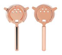 Stainless Steel Cocktail Strainer Professional Hawthorne Cocktail Strainer Filter with Wire Spring Straining Lid for Home Bar Club Party (Rose Gold)