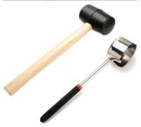 Stainless Steel Coconut Opener Set with Rubber Hammer,1Pack