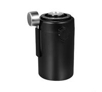 Stainless Steel Coffee Canister with Hygrometer Airtight Container for Beans One-Button Seal Date Black 16cm(Black)