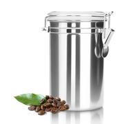 Stainless Steel Coffee Canisters with Airtight Lids, Metal Coffee Storage Container, Sealed Jars Organizers for Cereal Food Ground Beans Sugar Kitchen Tea Bar Rice Silver 41 OZ/1.2 L (Silver)
