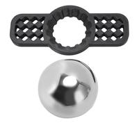 Stainless Steel Coffee Cooling Ball Reusable Frozen Ice Ball Set with Detachable Stand for Enhancing Coffee Flavor Without Dilution Perfect for Coffee Lovers 55mm 169g (Black)
