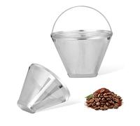 Stainless Steel Coffee Filter, Coffee Filter, Reusable Coffee Filter, Permanent Filter, Coffee, Size 4 Filter Coffee Attachment, Coffee Hand Filter, Permanent Coffee Filter with Handle for Filtering