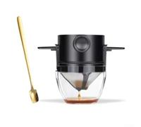 Stainless Steel Coffee Filter Funnel with Precision Mesh for Optimal Extraction Portable Foldable Design for Home Camping and Commuting Use (Black)