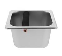 Stainless Steel Coffee Knock Box Disposal 1.7L for Espresso Grounds | 17.5x16.5x10cm Silver Finish, Smooth Surface, Easy-Clean Design for Countertops, Offices and Home Use