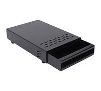 Stainless Steel Coffee Knock Box Drawer, Thickened Coffee Grind Knock Box with Removable Drawer and Rubber - Cushioned Knock Stick for Home Cafe Espresso Machine (Black)