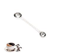 Stainless Steel Coffee Measuring Scoop Spoons with Long Handle, 1 Tablespoon and 1 Teaspoon Double Headed Spoon with Mark for Coffee Powder, Tea Sugar, Espresso Making