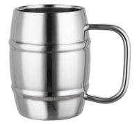 Stainless Steel Coffee Mug Double Wall Beer Mug Portable Coffee Tea Cups Water Cup with Handle Beer Barrel Mug for Bar Office