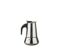 Stainless Steel Coffee Pot 2 Cup | Stainless Steel Moka Pot, Induction Electric Gas Hob, Heat-Resistant Handle, Continental Percolator Pot Jug, 100ml, Silver