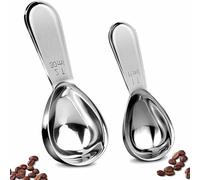 Stainless Steel Coffee Scoop-2 Pack Measuring Coffee Spoon (15ML and 30ML),Exact Measuring Spoon for Coffee,Sugar and More (15ml+30ml)