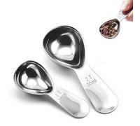 Stainless Steel Coffee Scoop-2 Pack Measuring Coffee Spoon (15ML and 30ML),Exact Measuring Spoon for Coffee,Sugar and More (15ml+30ml),Spaghetti Measure Tool,Small ice Cream Scoop