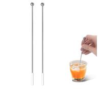 Stainless Steel Coffee Stirrers, 2 PCS Stainless Steel Cocktail Stirrers Coffee Beverage Stirrers Swizzle Milk Sticks with Small Rectangular Paddles Stirrers for Hot Drinks (Silver)