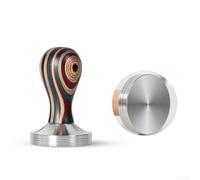 Stainless Steel Coffee Tamper with Solid Wood Handle and Threaded Base Designed for Repeatability in Espresso Tamping Routine (58MM 304 stainless steel)