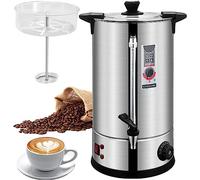 Stainless Steel Coffee Urn with Filter Plate, Quick Brewing Large Capacity for Home, Office, and Party Use, Automatic Hot Water Dispenser