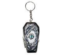 Stainless Steel Coffin Shape Keychain Ashtray Organiser Portable Outdoor Accessory With Secure Storage Compartment Novelty Gothic Keychain Accessory