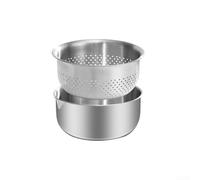 Stainless Steel Colander Designed for Efficient Straining of Wet Ingredients Including Lentils Quinoa Rice and Leafy Greens Without Clogging (21CM Rail Basin)