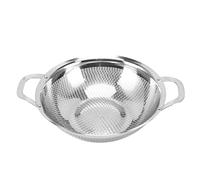 Stainless Steel Colander Mesh Strainer Basket with Handles, Round Drain Basket for Fruits Vegetables Pasta Rice Flour, Concave Mesh Kitchen Strainer for Home Cooking (23CM)