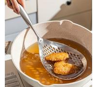 Stainless Steel Colander Spoon with Large Area and Evenly Spaced Slots for Fast Liquid Drainage and Food Retention (A)