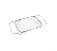 Stainless Steel Colander with Expandable Frame for Sink to Wash Fruits For Vegetables and Drain Foods (29.5x21cm)
