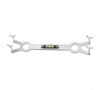 Stainless Steel Cold and Hot Water Shower Positioning Level with Level Gauge, Adjustable Mixing Valve Holder Bracket for Precise Faucet Alignment, Four-Sided Screw Fixing Design, 2