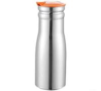 Stainless Steel Cold Water Jug 1000ml, Rust-Proof Pitcher with Easy-Pour Spout and Wide Mouth for Home Kitchen(Orange)