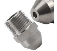 Stainless Steel Column Cleaning Nozzle for Coffee Machines - 9.5mm / 12.5mm / 15mm / 20mm Adjustable Spray Tip, Food-Grade 304 SS, Industrial-Duty(3/8)