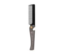 Stainless Steel Comb Portable Folding Men's Detangler Hairbrush Plastic Fine-Tooth Beard Comb Create Various Hairstyles(Nero)