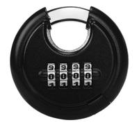 Stainless Steel Combination Disc Padlock 4 Digit for Gates | Black Finish, Resettable Code, Portable Design, Sheds, Toolboxes, School Lockers, Warehouse Use