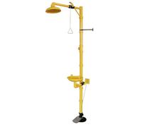 Stainless Steel Combination Emergency Eyewash Station - Industrial Eye & Face Wash with Safety Shower for Laboratory & Factory