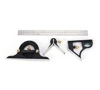 Stainless Steel Combination Tri Square, Angle Ruler with 0-180° Protractor, 0.01 Precision Angle Finder for Woodworking Construction and Mechanical Work