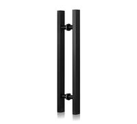 Stainless Steel Commercial Door Pull Handle for Sliding Barn Doors, Durable H Shape Square Glass Door Handles, Double Sided Hardware