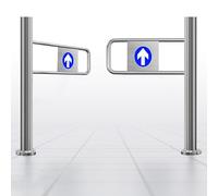 Stainless Steel Commercial Half Swinging Doors - Automatic Closure for Supermarkets & Shopping Malls, 90-Degree Safety Entrance Gate (Wide 74 4/5" / 190cm)