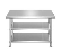 Stainless Steel Commercial Kitchen Prep Table 3Shelf Metal Workstation with Adjustable Under Shelf Perfect for Restaurants Warehouses Home Kitchens and Garages (39.4"x19.7"x31.5")