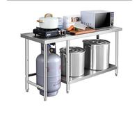 Stainless Steel Commercial Kitchen Prep Table with Strong Load-Bearing Countertop for Restaurant, Garage, Outdoor Use