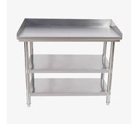 Stainless Steel Commercial Prep Table Heavy Duty Kitchen Work Table with Splash Guard & Adjustable Feet Ideal for Restaurant Home Hotel - 47.2"x19.7"