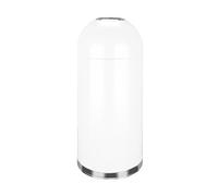 Stainless Steel Commercial Trash Can - Cylindrical Kitchen Bin for Hotels & Malls - Medium White Waste Container & Stylish Design for Easy Waste Management