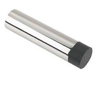 Stainless Steel Concealed Fix Cylinder Pattern Wall/Skirting Mounted Door Stop Without Rose - 74mm Projection (Polished Stainless Steel)