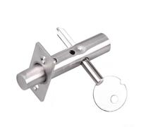 Stainless Steel Concealed Pipe Well Lock for Fire-Rated, Framed, Mortise & Concealed Keyed Door Locks - Channel Lock Inspection Port Cylinder(Long CORE)