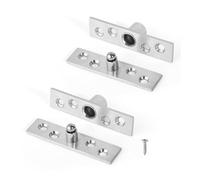 Stainless Steel Concealed Pivot Hinge, 360 Degree Rotation Central Offset Axis Up Down Shaft for Wood Secret Door(Stainless)