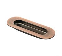 Stainless Steel Concealed Sliding Door Handle, Embedded Pull For Wardrobe And Cabinet, Anti Fingerprint For Nano Black Finish, 120x40mm, Silver(Round red ancient)