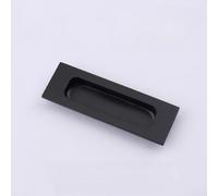 Stainless Steel Concealed Sliding Door Handle, Flush Mount Recessed Pull for Cabinet Wardrobe and Invisible Door, Modern Embedded Design (Square black)