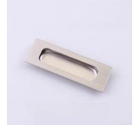 Stainless Steel Concealed Sliding Door Handle for Wardrobe & Cabinet Doors - Flat Flush Pull, Invisible Embedded Design, Oval 120x40mm, For Black Finish, 2mm Thick(Square silver)