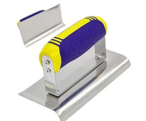 Stainless Steel Concrete Edgar - Heavy Duty Finishing Tool, Curved Straight Ends | Ergonomic Handle for Building Projects, Precise Shape, Long Lasting Handheld Construction Gear