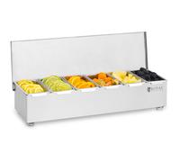 Stainless Steel Condiment Holder 6 x 450 ml - Bartending Accessories by Royal Catering Silver