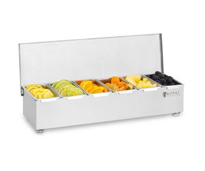 Stainless Steel Condiment Holder 6 x 450 ml - Bartending Accessories by Royal Catering Silver