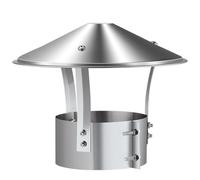 Stainless Steel Cone Cap, Bolt-On Chimney Cover Adjustable Clamp Universal Roof Cap, Fireplaces Rain Hat Pipe Rain Cover Protector, for Outside Flue(180mm)