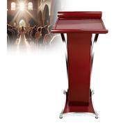 Stainless Steel Conference Podium - Wide Storage Space, Stable Foundation, Elegant Embossed Details for Office Meetings, Hotel Events, School Lectures