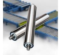 Stainless Steel Conveyor Rollers, 2 Pack, 60mm Diameter, Non-Driven Replacement Parts, Heavy-Duty Conveyor Accessories for Warehousing and Material Handling