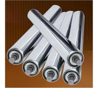Stainless Steel Conveyor Rollers - 5 Pack, Rail Gravity Conveyor Replacement Parts, Galvanized Ends for Industrial Factory Use, Heavy-Duty Transmission Solutions