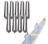 Stainless Steel Conveyor Rollers - 5cm Diameter Replacement Rollers, 2/5/10/20 Pack, Driven, Easy Detachable Spring Press-in Installation (2pcs, 33.5''/85CM)