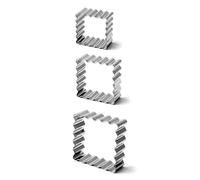 Stainless Steel Cookie Cutter Set,Rectangle Cookie Cutter Set with Scalloped Edge, Fluted Edge Plaque Frame Rectangluar Cookie Cutters Shapes Fondant Molds for Holiday Baking (Square)